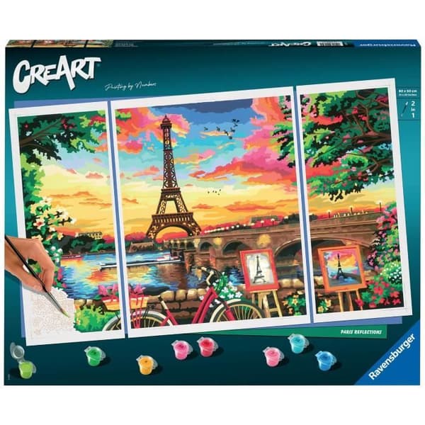 CreArt Paris triptykformat 80x50cm - Måla efter siffror - Från 12 år - Ravensburger - 20134