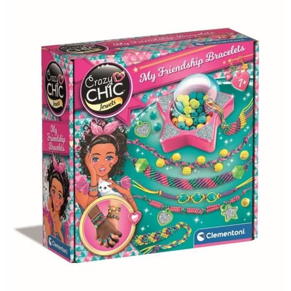 Clementoni Crazy Chic - Vänskapsarmbands-kit - Pärlor och trådar - Från 7 år