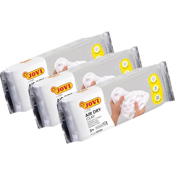 Set med 3 block av modelllera - Självhärdande - Vit - 500g - Jovi