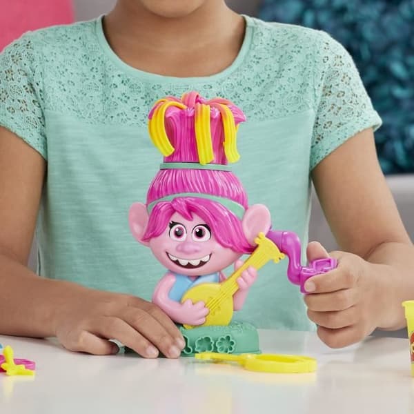 PLAY-DOH - Trolls 2: World Tour - Poppy Rainbow Hair - leksak med 6 färger av deg - Hjältarna