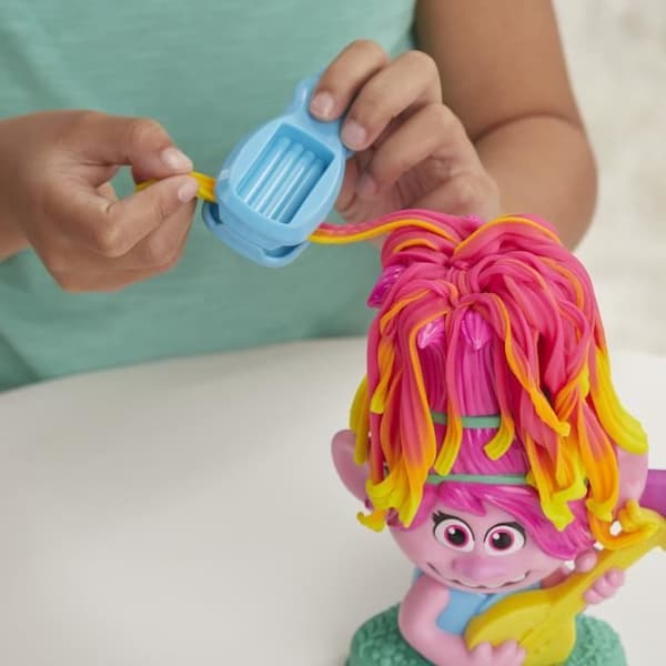 PLAY-DOH - Trolls 2: World Tour - Poppy Rainbow Hair - leksak med 6 färger av deg - Hjältarna