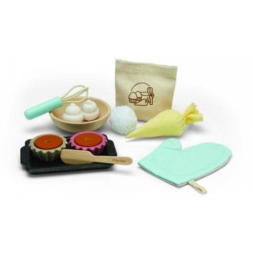 Cupcake-set leksaksmat av trä från Plantoys