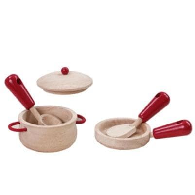Grytset av trä - köksleksaker från Wonderworld Toys