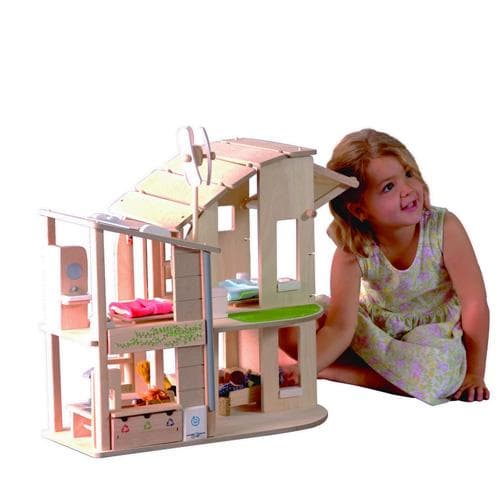Miljösmart dockhus med möbler - Plantoys