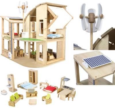 Miljösmart dockhus med möbler - Plantoys