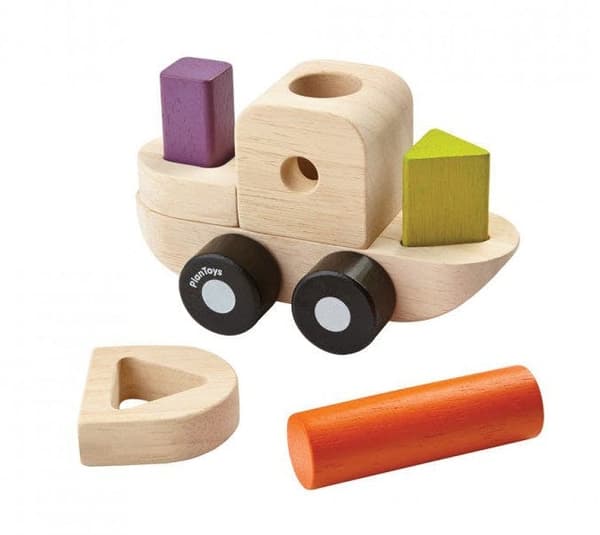 Sorteringspussel för barn leksaksbåt av trä - Plantoys