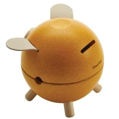 Spargris av trä från Plantoys - Gul