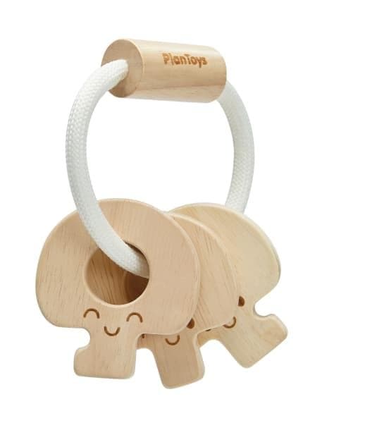 Tränycklar babyleksak av naturfärgat trä - Plantoys