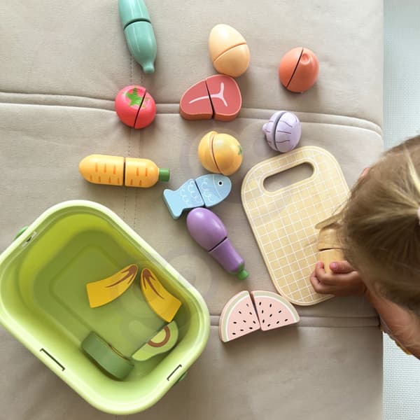 TOOKY TOY Træsæt Mad Grøntsager Frugt