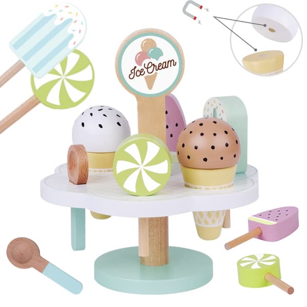 TOOKY TOY Magnetisk Träglass På Stativ
