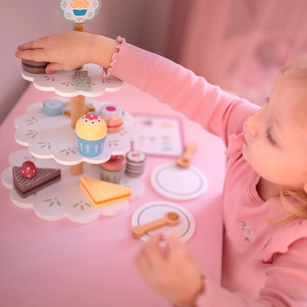 TOOKY TOY Söt Bricka Träställ Cupcakes Cakes