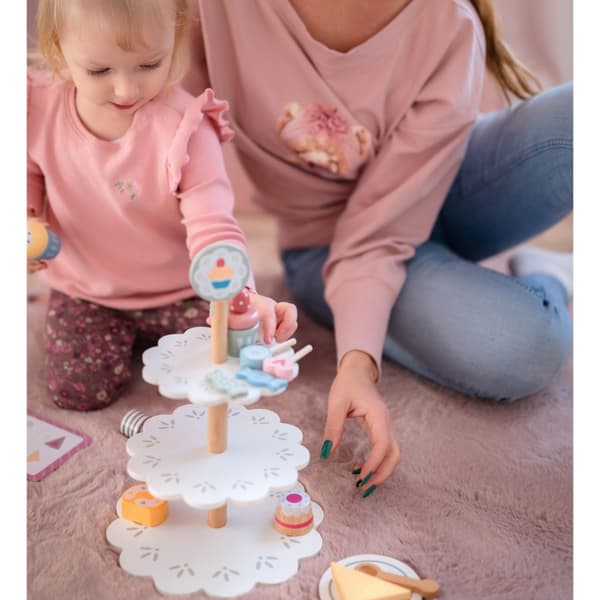TOOKY TOY Söt Bricka Träställ Cupcakes Cakes