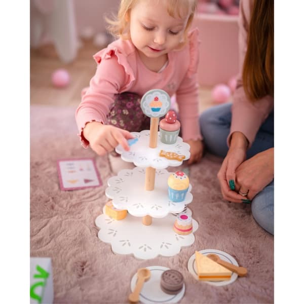 TOOKY TOY Söt Bricka Träställ Cupcakes Cakes