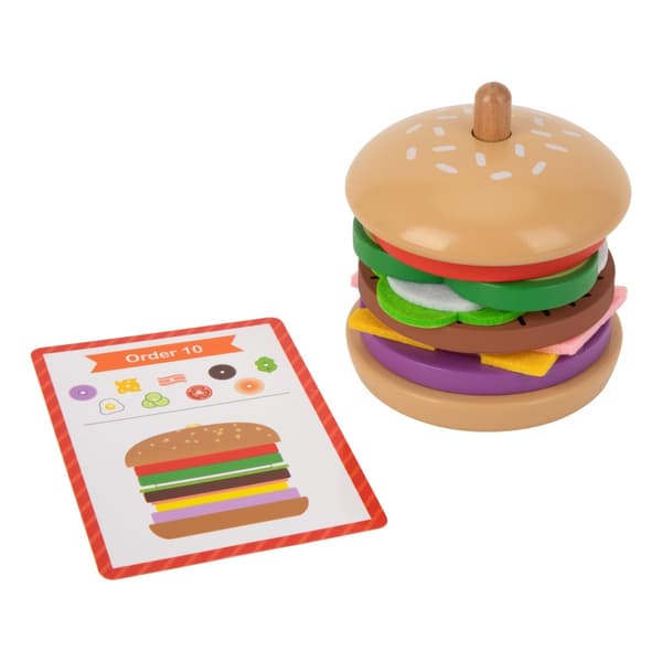 WOOPIE GREEN Burger Restaurant Puslespil i træ til børn 15 stk. FSC-certifikat
