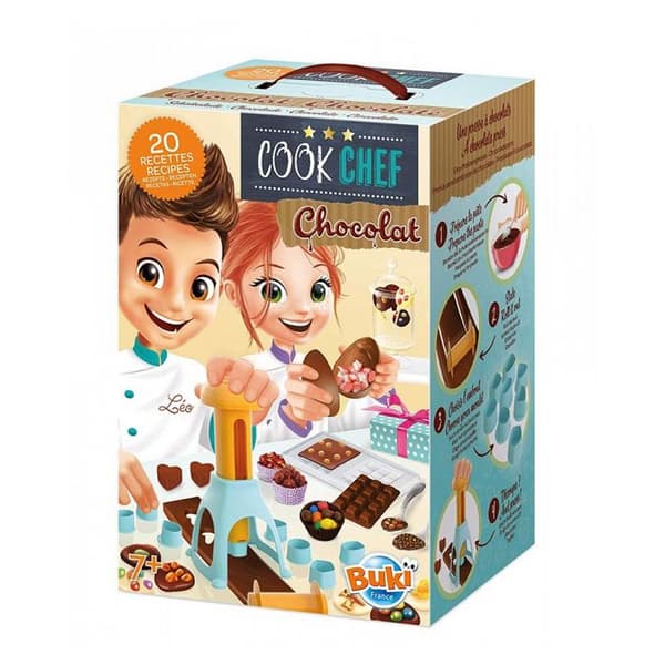 BUKI FRANCE - Kockkock Chokladfabrik - Chokladskapande - Barn - 7 år - Chokladpress - 20 recept