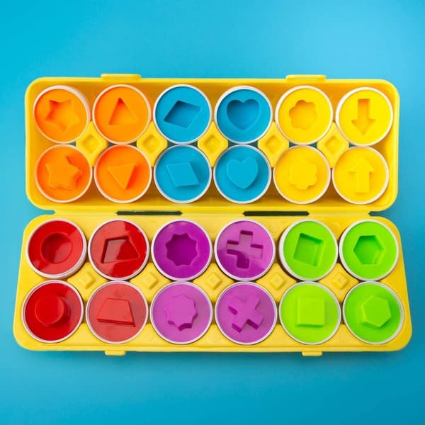 WOOPIE Montessori Äggpussel – Matcha Former och Färger