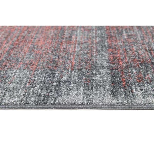 Rootz-matto - Lyhytkarvainen matto - Kirjakuvioinen - Mattotyyny - Kudottu matto - Matto - Matto - Polypropeeni - Harmaa-Koralli - 230 x 160 x 1 cm