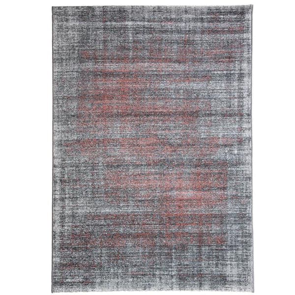 Rootz-matto - Lyhytkarvainen matto - Kirjakuvioinen - Mattotyyny - Kudottu matto - Matto - Matto - Polypropeeni - Harmaa-Koralli - 230 x 160 x 1 cm