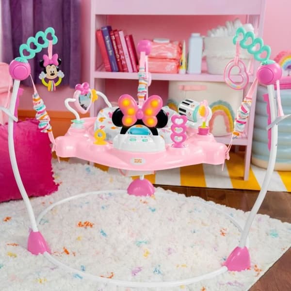 DISNEY BABY Multi-leksak baby utvecklingsområde, utvecklande studsare studsare, 360° svängbar - Mimmi - 10 Disney interaktiva spel