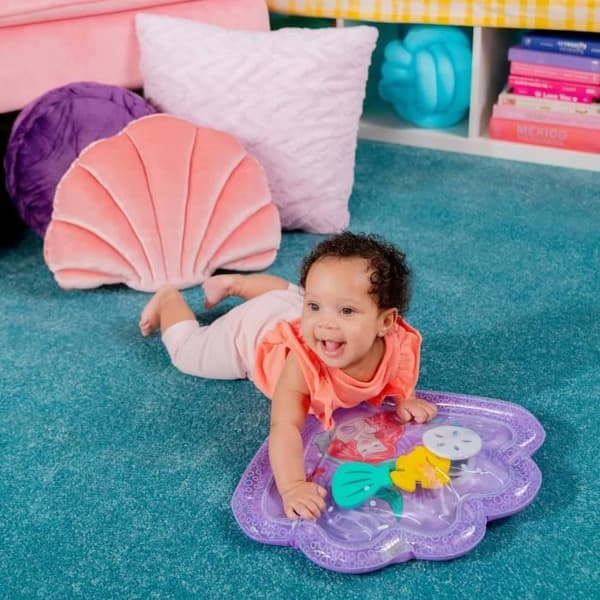DISNEY BABY -ARIEL- Vattenmatta för baby, sensoriskt och utvecklingsmässigt spel, uppblåsbar, lätt att rengöra, hopfällbar, leksaker från födseln