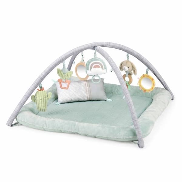 INGENUITY Calm Spring Extra mjuk lekmatta för babyn med 6 avtagbara sensoriska leksaker