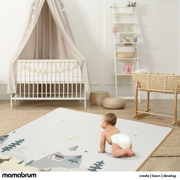 Babymatta, krypmatta, 150 x 180 x 1,0 cm, giftfri Rulon golvmatta, skummatta