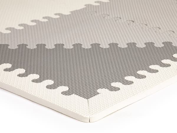 Legetæppe - puslespilmåtte - skummat - 157x127x1 cm - grå/hvid
