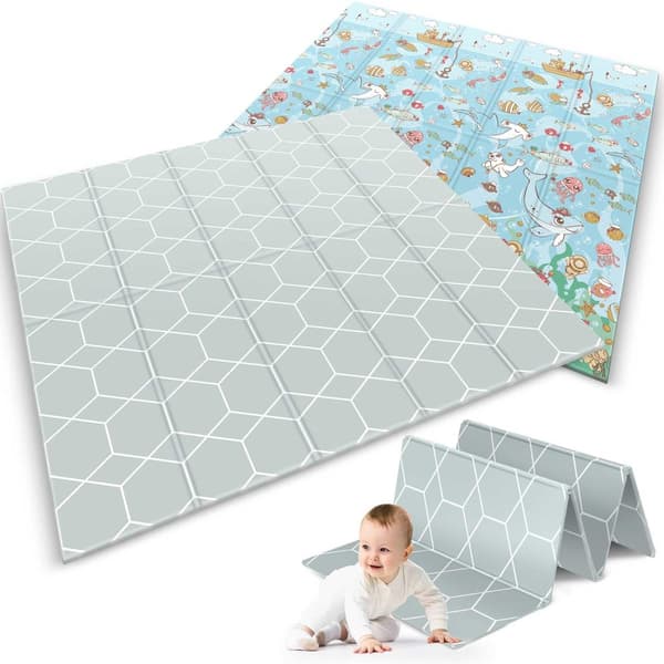 Vikbar pedagogisk skummatta 200 x 180 x 1 cm Nukido NK-340 ocean