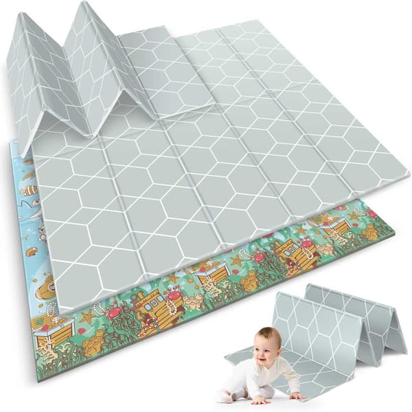 Vikbar pedagogisk skummatta 200 x 180 x 1 cm Nukido NK-340 ocean