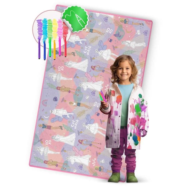 Rullattu vaahtovärjäysmatto 200 x 120 x 0,3 cm Ricokids RK-343