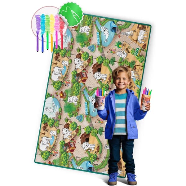 Rullattu vaahtovärjäysmatto 200 x 120 x 0,3 cm Ricokids RK-343