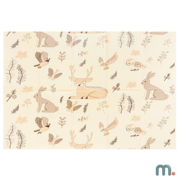Mamabrum Skummatta för Bebisar, Dubbelsidig Hopfällbar Matta Stor 180 x 120 x 1 cm, Boho Stilmatta för Barnrum, XPE