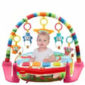 Miniatyrbild 2 av 4: 3 i 1 multifunktionell fitnessram Babypianomusiklekmatta -rosa