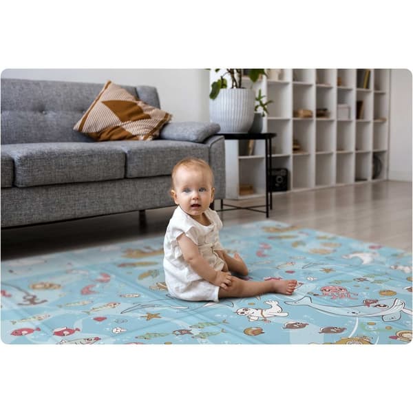 Sammenfoldelig pædagogisk skummåtte 200 x 180 x 1 cm Nukido NK-340 hav-jord
