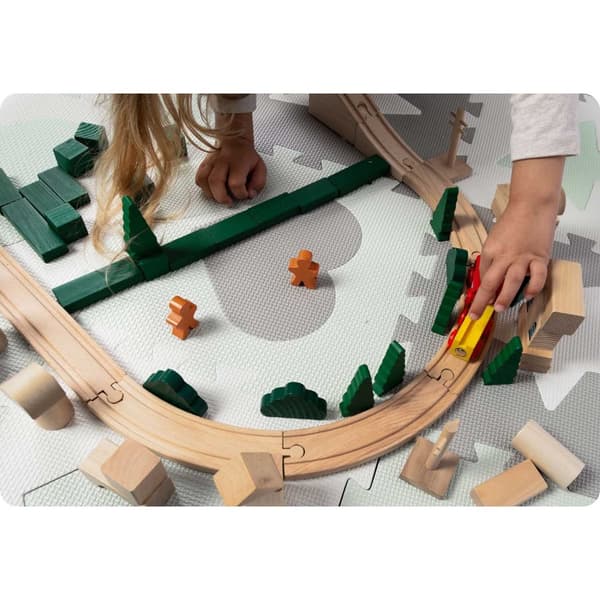 Vaahtomuovi pulmamatto 151x151cm 16 kpl Ricokids harmaa-minttu