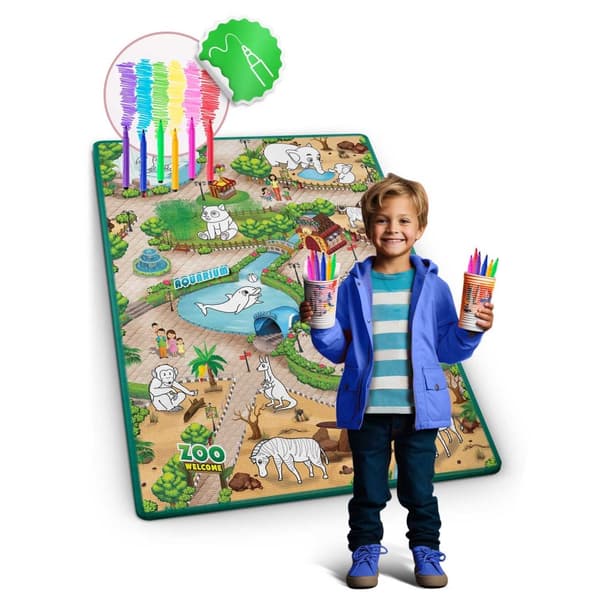 Rullet skumfarvemåtte 120 x 90 x 0,3 cm Ricokids RK-344
