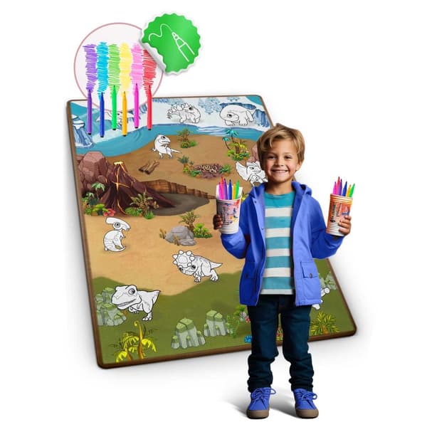 Rullattu vaahtovärjäysmatto 120 x 90 x 0,3 cm Ricokids RK-344