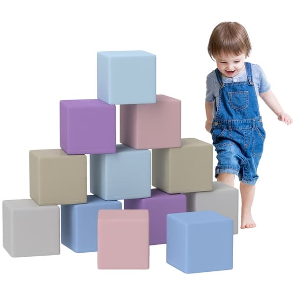 Rootz Pehmeä Rakennuspalikkasetti - Opettavat vaahtomuovipalikat - Värikäs pikkulasten lelu - Tasapainoa ja koordinaatiota kehittävä - 20cm x 20cm x 2