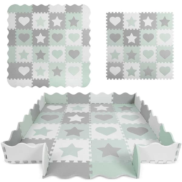 Ekstra tyk EVA-skum puslespilsmåtte til børn - 151x151cm, vandtæt & anti-slip, sikker & nem at rense