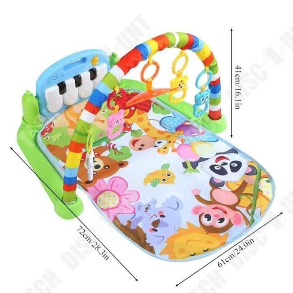 TD® Lekmatta för piano för barn Babymusikmatta (75 x 63 x 45 cm) Gymnastikmatta Pedagogisk leksak för baby (0-18 månader)
