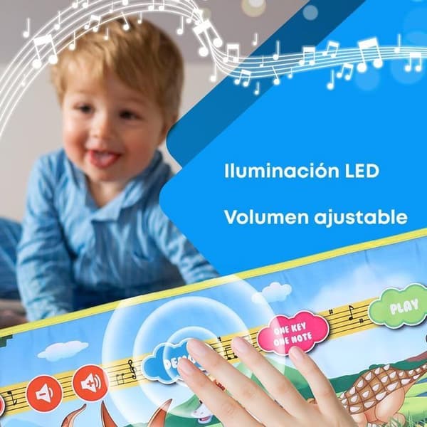 Baby Musical Piano Lekmatta för barn med 8 dysnosaurljud och LED, CP5926-1
