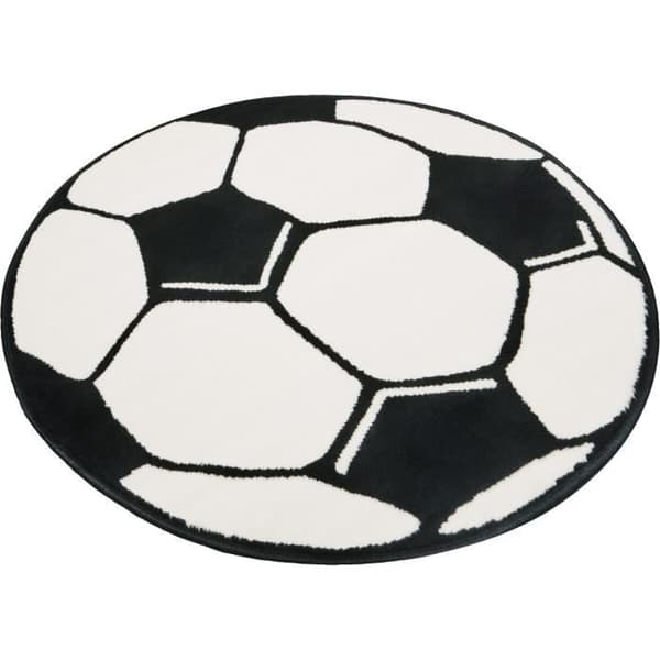 Matta för barn och unga PP Fussball, rund, vit, 100x100