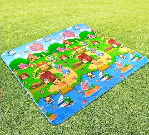 SKUMMÅTTE TIL BØRN TYK 5 mm DOBBELTSIDIGT FOLDBAR 200X180 CM