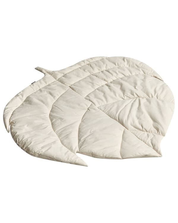 Lekematte i Off-White Bomullsdekke Bladformet Vattert 110 x 110 cm Tilbehør til Barnerommet