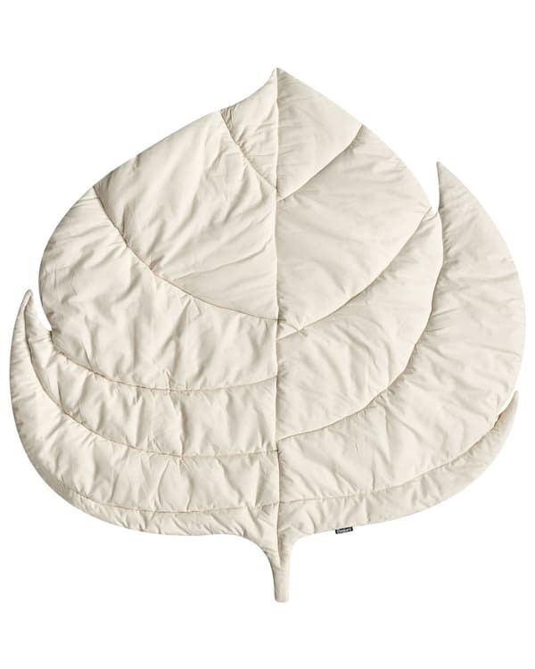 Lekematte i Off-White Bomullsdekke Bladformet Vattert 110 x 110 cm Tilbehør til Barnerommet