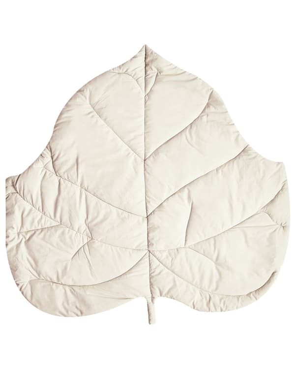 Lekematte i Off-White Bomull med Bladformet Quiltet 110 x 110 cm Barneromstilbehør for Barn