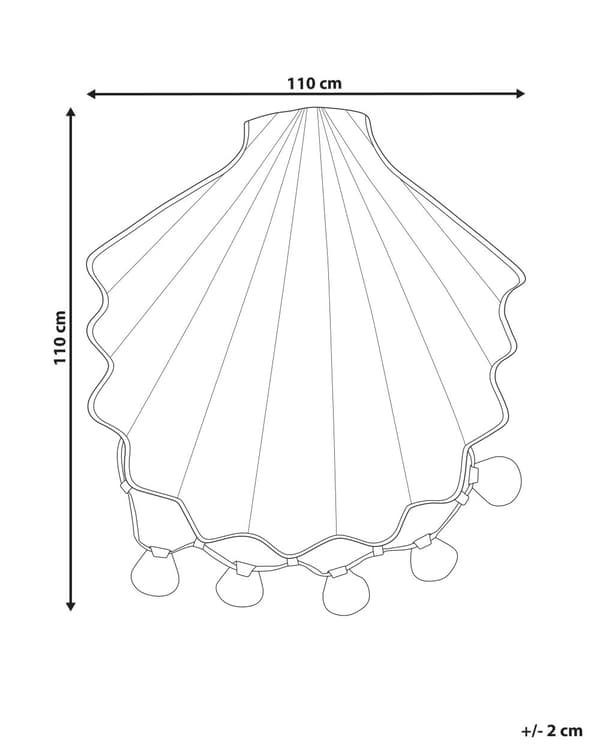 Legetæppe til børn Hvidt bomuldsbetræk Skalformet Quiltet 110 x 110 cm Børnehave Børneværelse Tilbehør