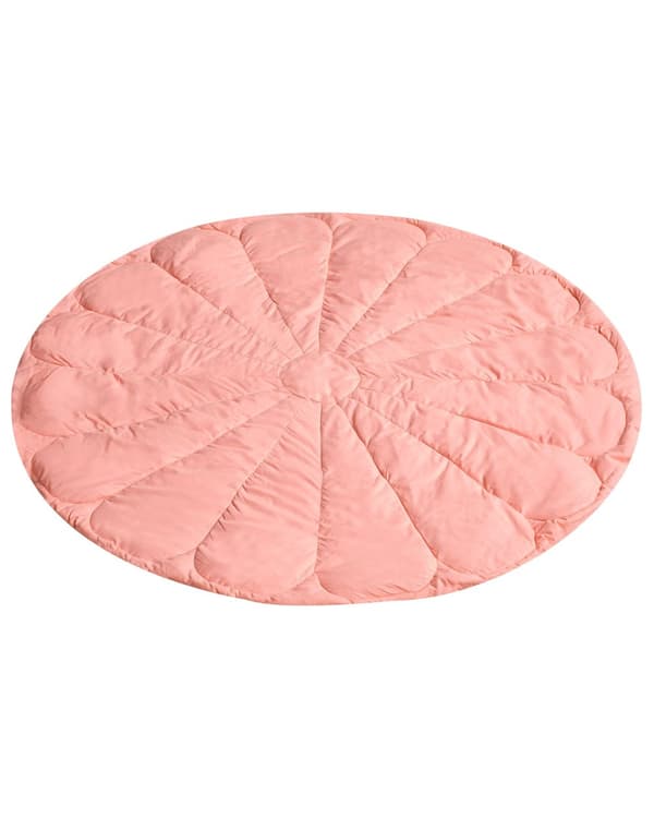 Legetæppe til børn Pink bomuldsbetræk Blomsterformet quiltet 110 x 110 cm Børnehave Børneværelse Tilbehør
