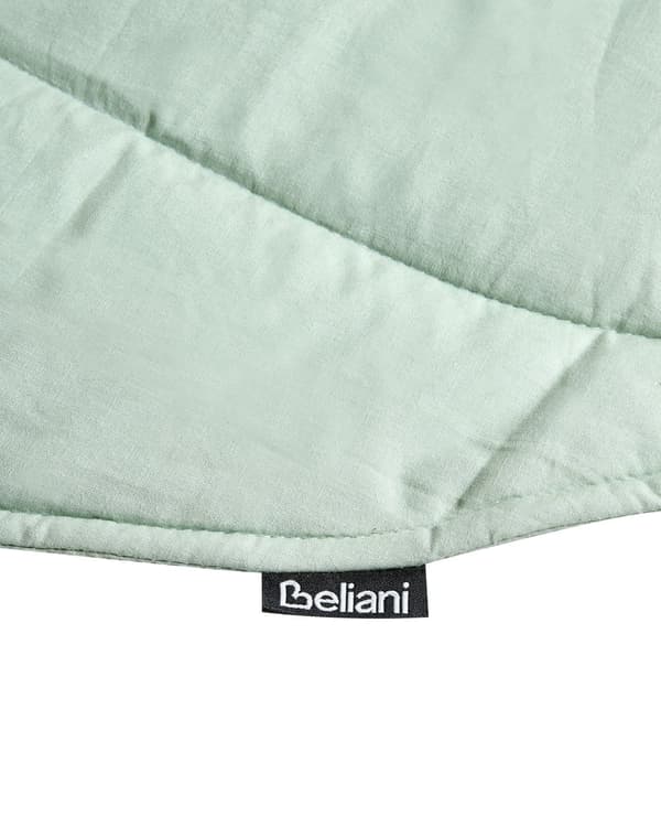 Aktivitetstæppe Grøn Bomuld 110 x 110 cm Legetæppe til Baby Quiltet Legemåtte Blad Form Tumletæppe Aktivitetmåtte Hygge
