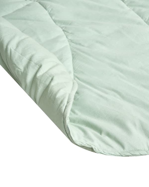 Aktivitetstæppe Lysegrøn Bomuld 110 x 110 cm Legetæppe til Baby Quiltet Legemåtte Blad Form Tumletæppe Aktivitetmåtte Hygge